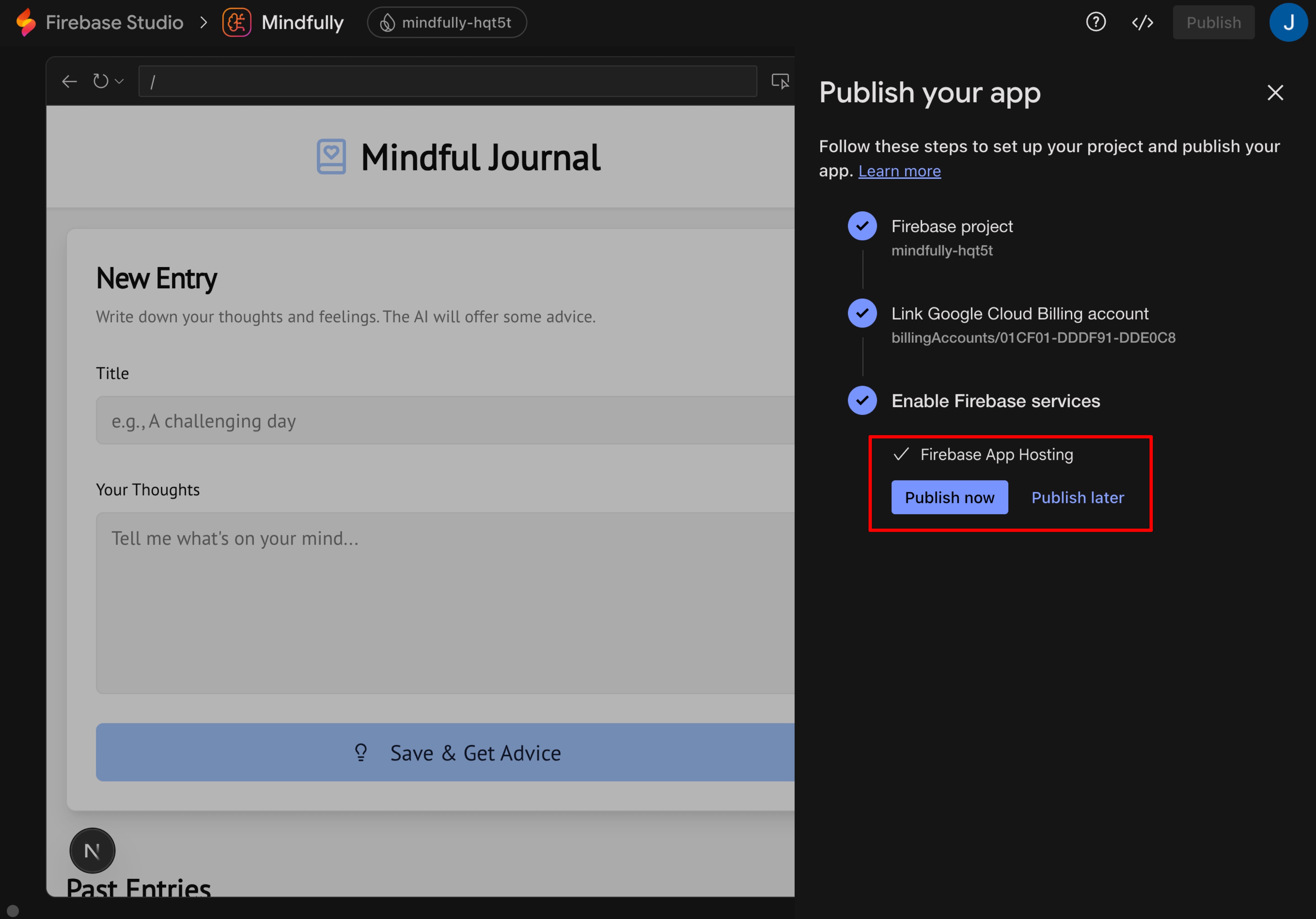 Firebase Studio - Publish App